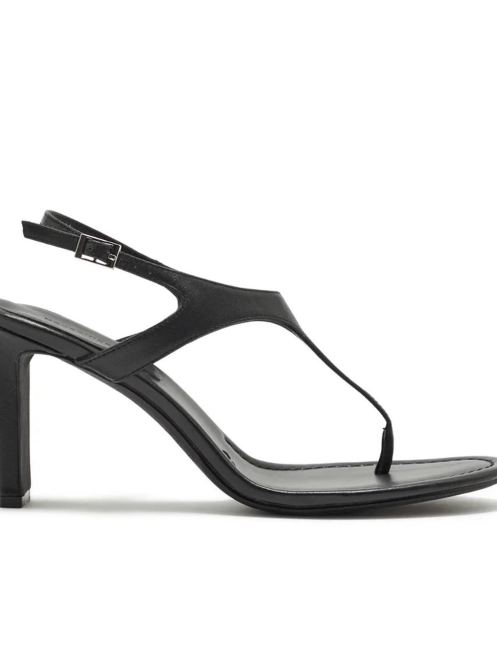 Nakedvice Black Slingback Thong Heel Sandal